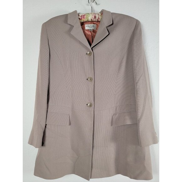 Vintage Emanuel Ungaro Womens Size 12/46 Petite Beige Three-Button Blazer Jacket